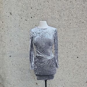 Guess silver velvet mini dress